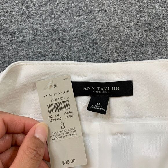 Ann Taylor Skirt Womens 8 White Stretch Linen Blend Pockets Inner Lined Mini - Picture 6 of 11